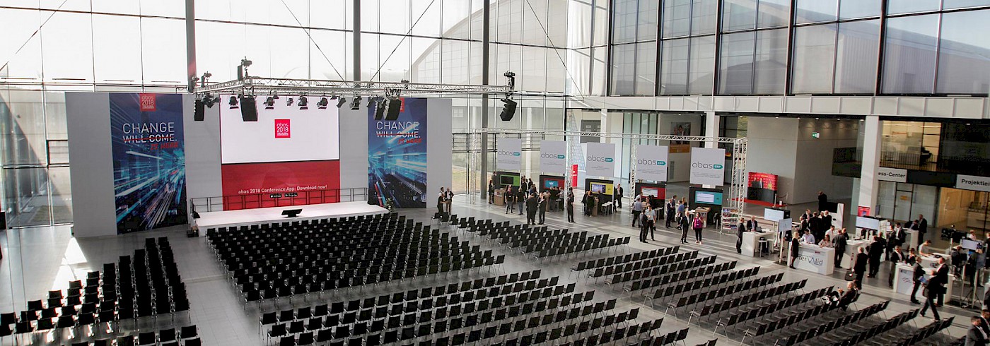 ABAS Global Conference in der Aktionshalle in der Messe Karlsruhe